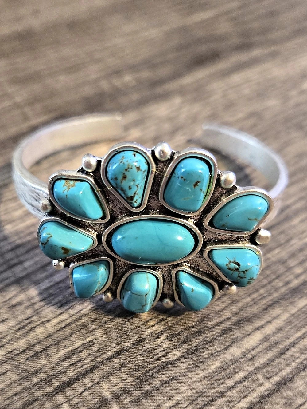 Turquoise Stone Cuff Bracelet